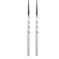 Lee's 17 ft. Telescopic Bright Silver Finish with Black Spike – Silver End Caps