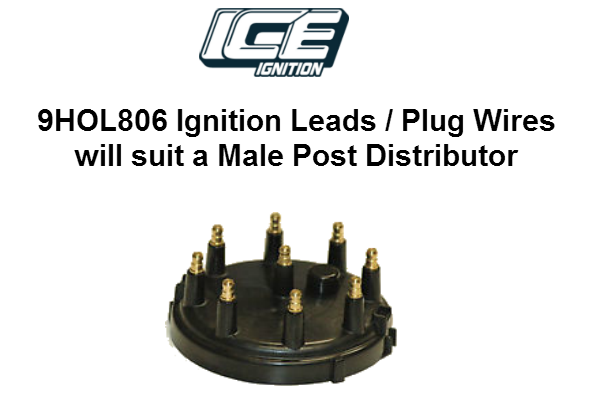 ICE Ignition PRO 100 9mm Spark Plug Leads – Early Holden V8, Male Posts