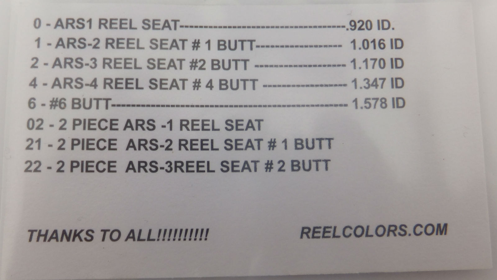 Reel Colors Rod Ring Set #2 1 Rod Ring for ARS-3 #2 Uni-Butt 