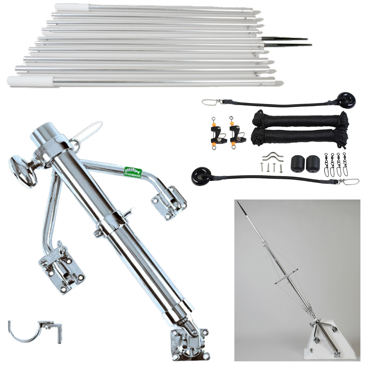 Lee's Tackle Jr Outrigger Kit for 19 to 23 ft Trailer Boats