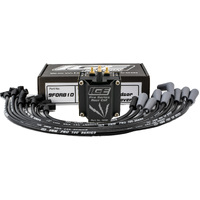 Pro 100 9mm Leads & 4200 Coil Kit; late 289-351W, Male Cap, around covers