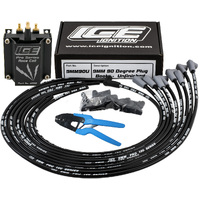 Pro 100 9mm Leads, 4200 Coil & Crimpers Kit; DIY V8 Universal, HEI, 90 Deg Boots