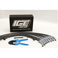 Pro 100 9mm Leads & Crimper Kit; DIY V8 Universal, HEI, Straight Boots
