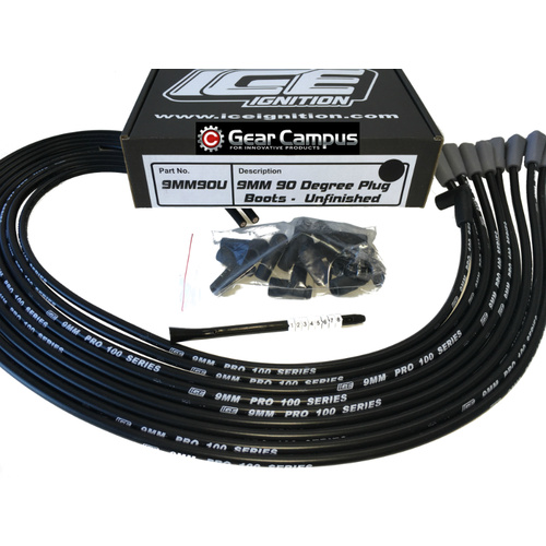 Universal 90 Deg to 90 Deg Over Covers Female Blue Spark Plug Wires Suits Chevy